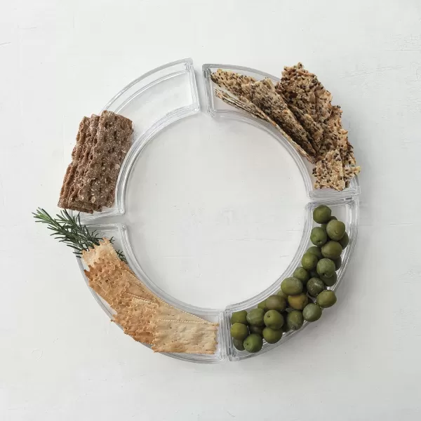 Creative CoOp Elegant Curved Glass Dish and Votive Holder Clear