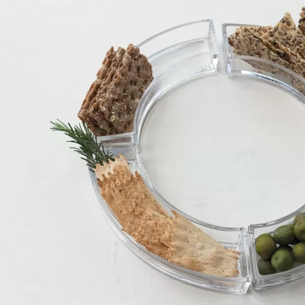 Creative CoOp Elegant Curved Glass Dish and Votive Holder Clear