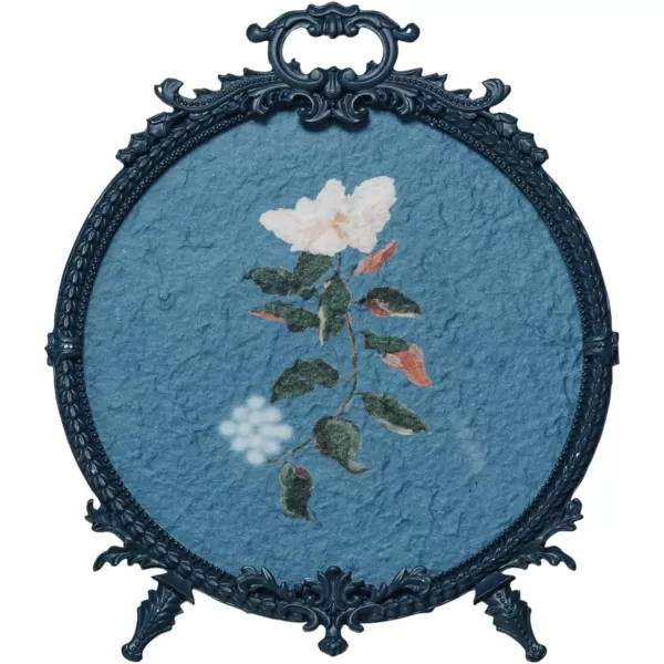 Creative CoOp Floral Elegance Pewter Frame Blue