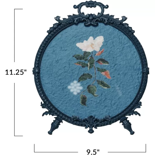 Creative CoOp Floral Elegance Pewter Frame Blue