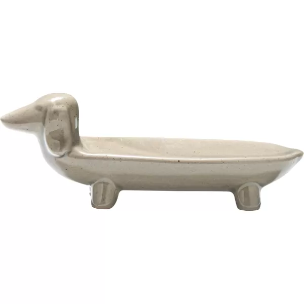 Creative CoOp Grey Ceramic Dog DishGrey