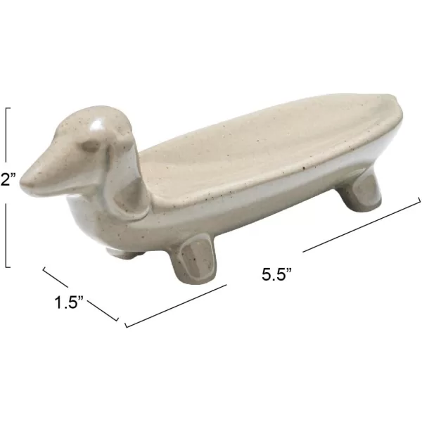 Creative CoOp Grey Ceramic Dog DishGrey