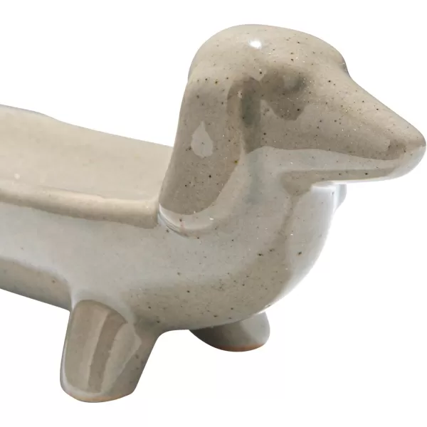 Creative CoOp Grey Ceramic Dog DishGrey