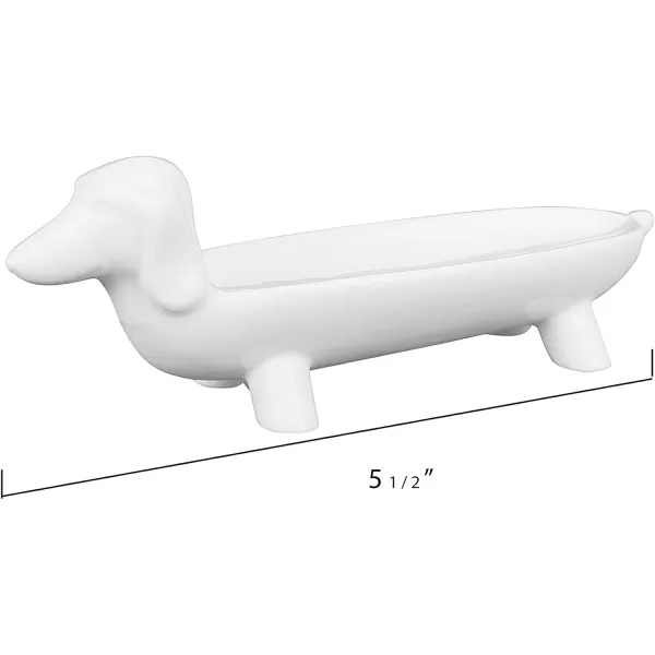 Creative CoOp Grey Ceramic Dog DishWhite