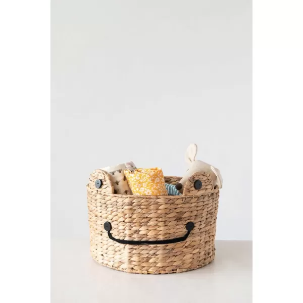 Creative CoOp HandWoven Water Hyacinth Frog Basket 15quot L x 15quot W x 11quot H Natural