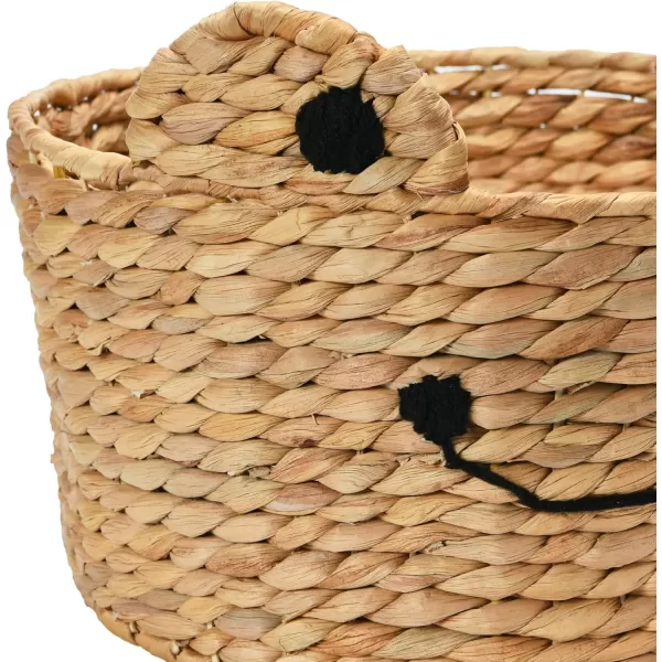 Creative CoOp HandWoven Water Hyacinth Frog Basket 15quot L x 15quot W x 11quot H Natural