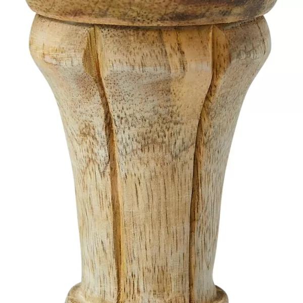 Creative CoOp Handcarved Wood Natural Pillar Candle Holder