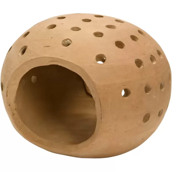 Creative CoOp Handmade Terracotta Candle Holder with Cutouts Candleholders 6quot L x 5quot W x 5quot H OrangeOrange