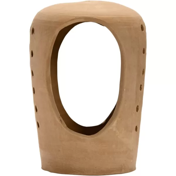 Creative CoOp Handmade Terracotta Candle Holder with Cutouts Candleholders 6quot L x 5quot W x 5quot H OrangeOrange