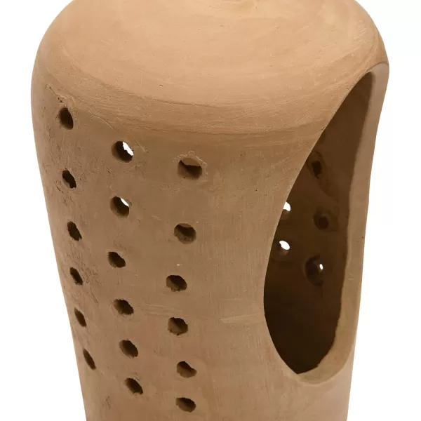 Creative CoOp Handmade Terracotta Candle Holder with Cutouts Candleholders 6quot L x 5quot W x 5quot H OrangeOrange