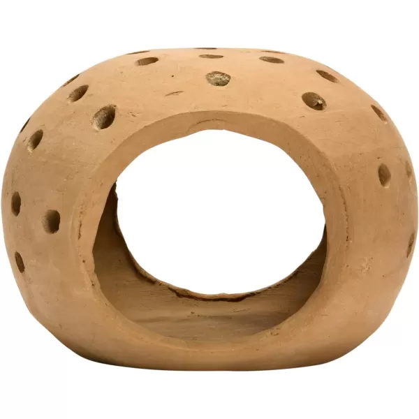 Creative CoOp Handmade Terracotta Candle Holder with Cutouts Candleholders 6quot L x 5quot W x 5quot H OrangeOrange