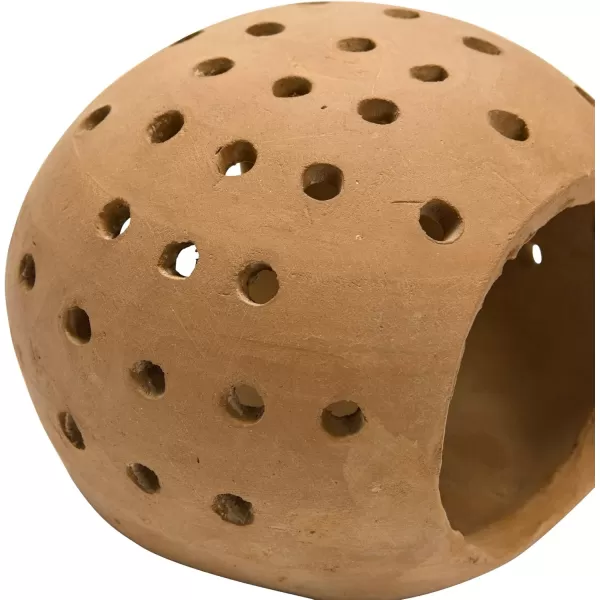 Creative CoOp Handmade Terracotta Candle Holder with Cutouts Candleholders 6quot L x 5quot W x 5quot H OrangeOrange