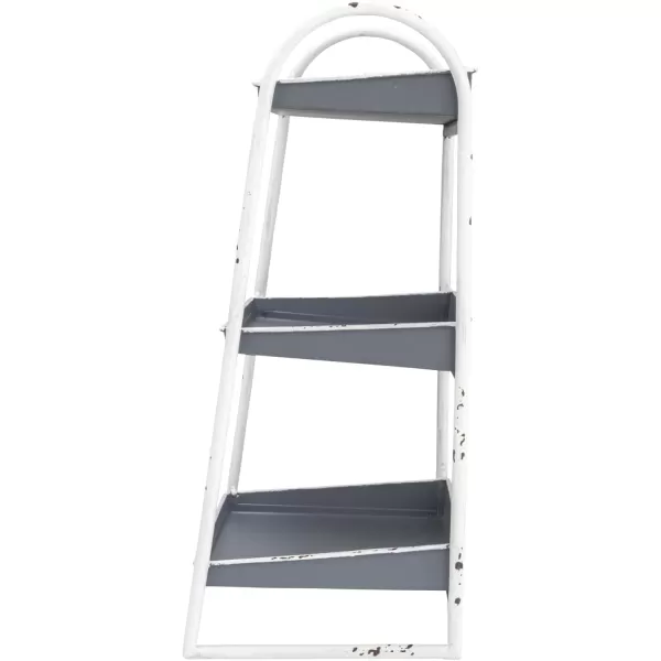 Creative CoOp Heavily Distressed Navy 3Tier Metal Tray with White Frame ampamp RimGrey