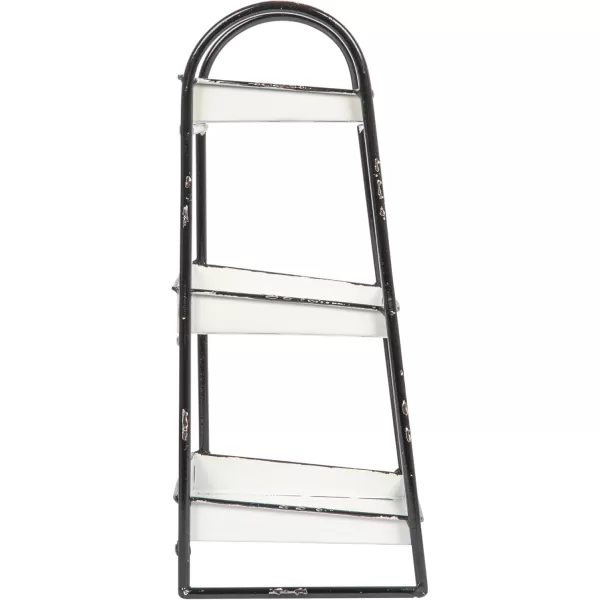 Creative CoOp Heavily Distressed Navy 3Tier Metal Tray with White Frame ampamp RimWhite