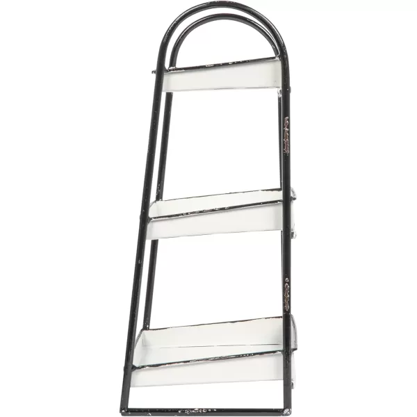 Creative CoOp Heavily Distressed Navy 3Tier Metal Tray with White Frame ampamp RimWhite