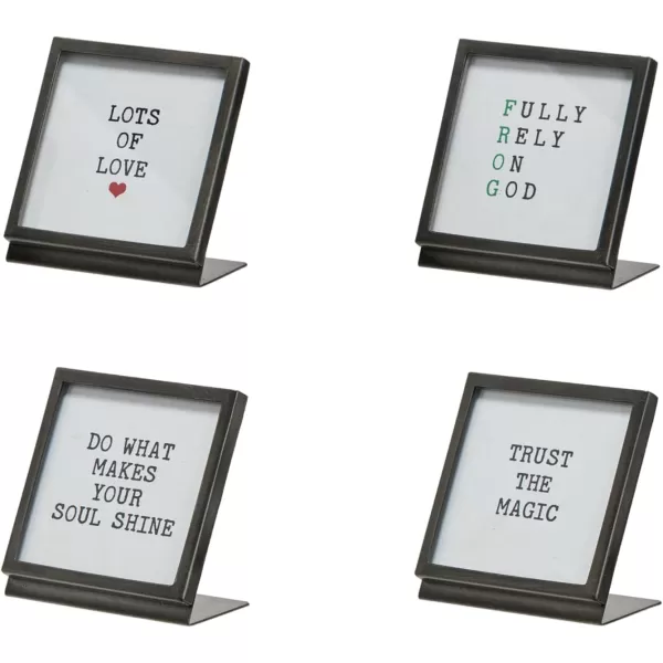 Creative CoOp Inspirational Easel Metal Frame Collection Black Set of 4Black
