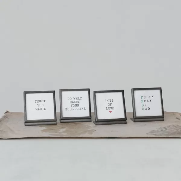Creative CoOp Inspirational Easel Metal Frame Collection Black Set of 4Black