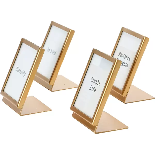 Creative CoOp Inspirational Easel Metal Frame Collection Black Set of 4Gold