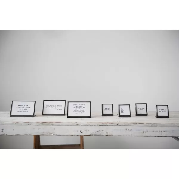 Creative CoOp Inspirational Easel Metal Frame Collection Black Set of 4Gray