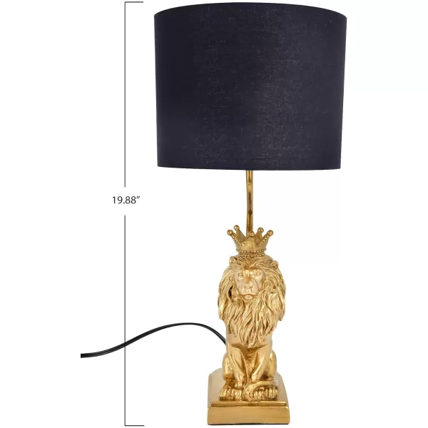 Creative CoOp Lion Shaped Table Lamp with Black ShadeGold Lion