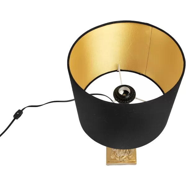 Creative CoOp Lion Shaped Table Lamp with Black ShadeGold Lion