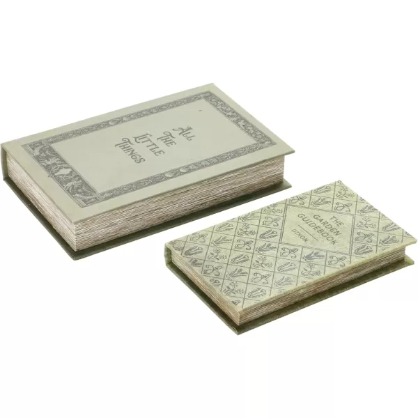 Creative CoOp MDF ampamp Canvas Book Set of 2 All The Little Things Storage Box Natural 2
