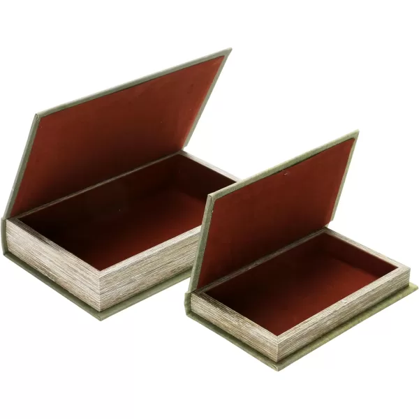 Creative CoOp MDF ampamp Canvas Book Set of 2 All The Little Things Storage Box Natural 2