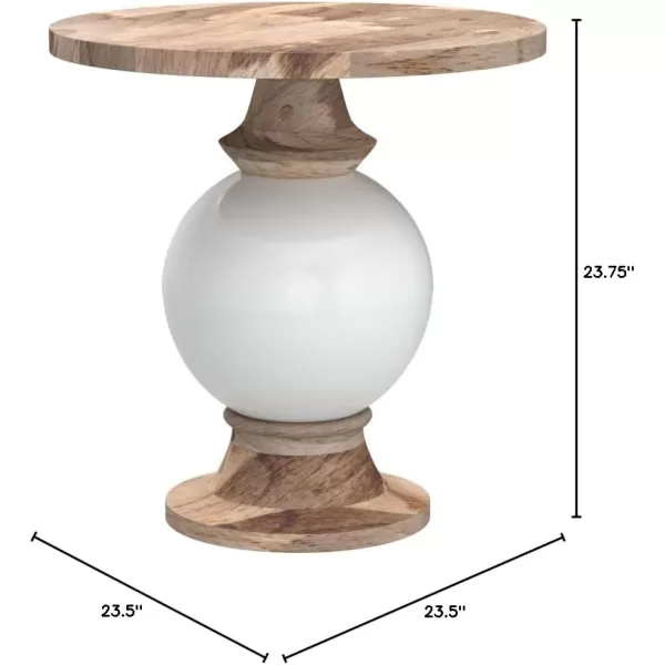 Creative CoOp Mango Wood ampamp Metal Round Pedestal Table