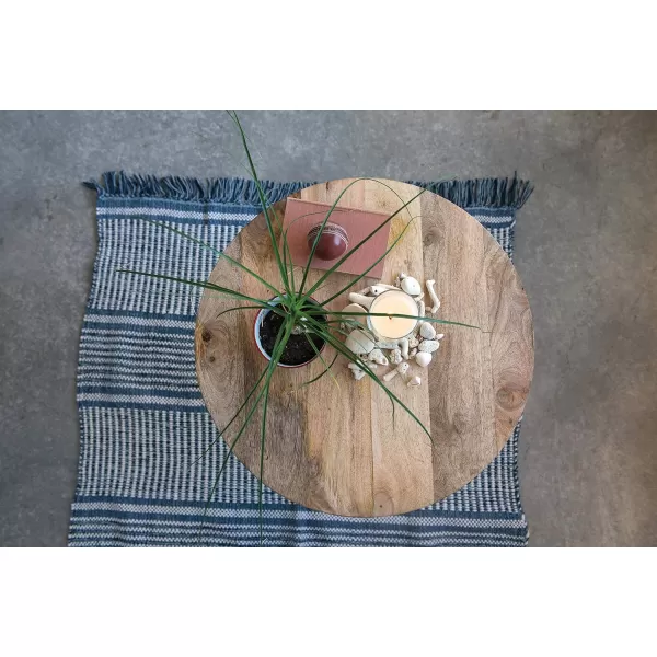 Creative CoOp Mango Wood ampamp Metal Round Pedestal Table