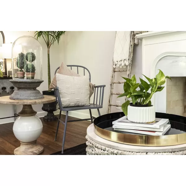 Creative CoOp Mango Wood ampamp Metal Round Pedestal Table