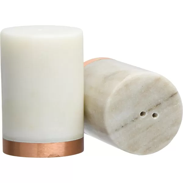 Creative CoOp Marble Peper Shakers Set of 2 Salt and Pepper Mills White