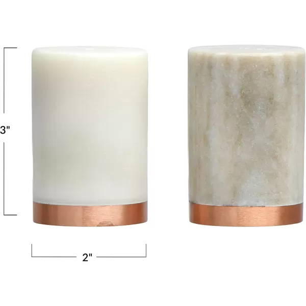 Creative CoOp Marble Peper Shakers Set of 2 Salt and Pepper Mills White