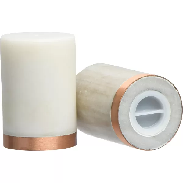 Creative CoOp Marble Peper Shakers Set of 2 Salt and Pepper Mills White