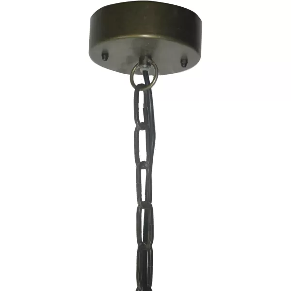Creative CoOp Metal Chandelier with Draped Wood BeadsBlack