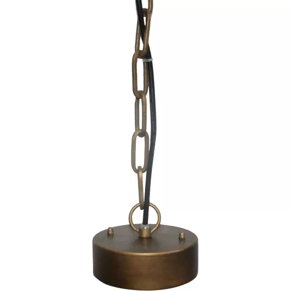 Creative CoOp Metal Chandelier with Draped Wood BeadsBlue