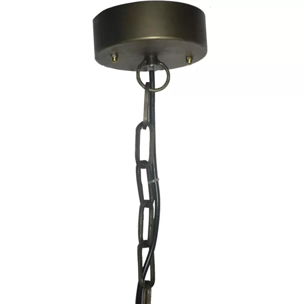 Creative CoOp Metal Chandelier with Draped Wood BeadsYellow