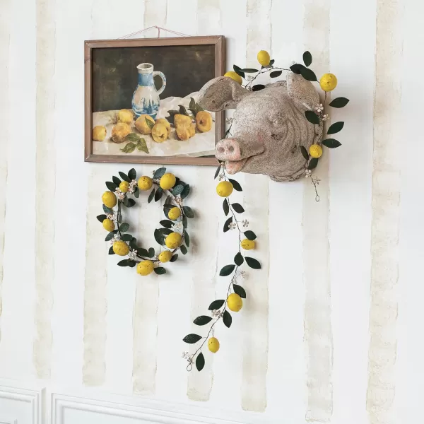 Creative CoOp Metal Garland with Lemons and Leaves MulticolorGarland