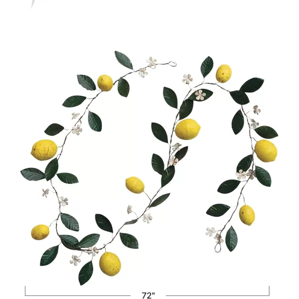Creative CoOp Metal Garland with Lemons and Leaves MulticolorGarland