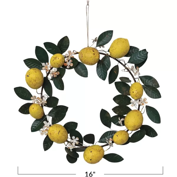 Creative CoOp Metal Garland with Lemons and Leaves MulticolorWreath