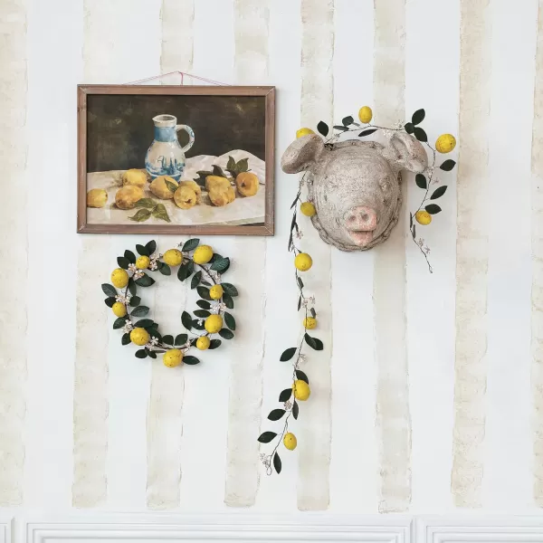 Creative CoOp Metal Garland with Lemons and Leaves MulticolorWreath