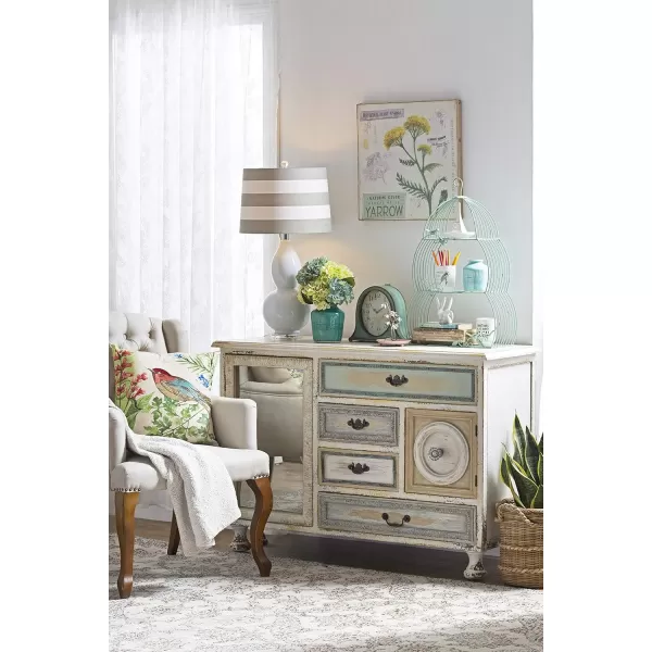 Creative CoOp Metal Mantel Clock with Aqua FinishAqua