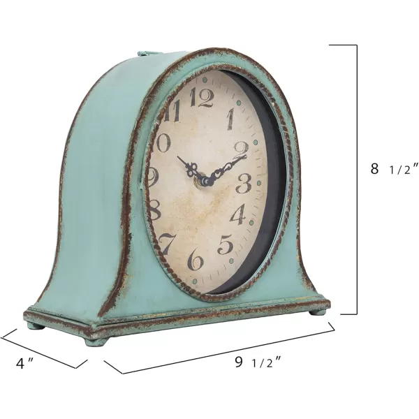 Creative CoOp Metal Mantel Clock with Aqua FinishAqua