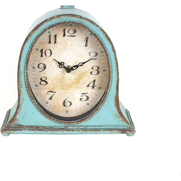 Creative CoOp Metal Mantel Clock with Aqua FinishAqua