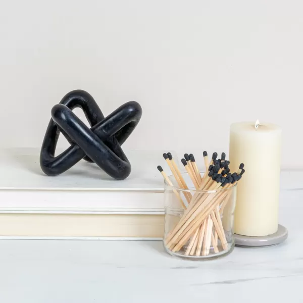 Creative CoOp Modern Marble Link Knot Black Accent DecorBlack
