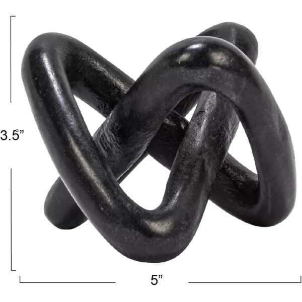 Creative CoOp Modern Marble Link Knot Black Accent DecorBlack