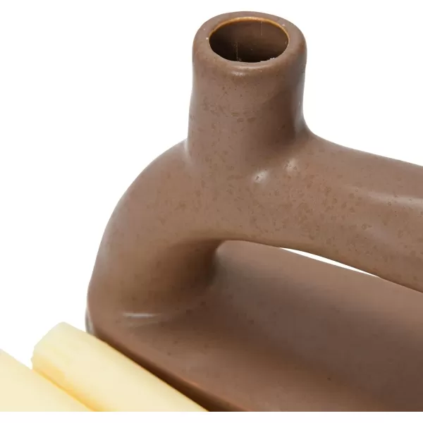 Creative CoOp Modern Stoneware Double Taper Holder Matte Brown Candleholders 10quot L x 3quot W x 5quot H