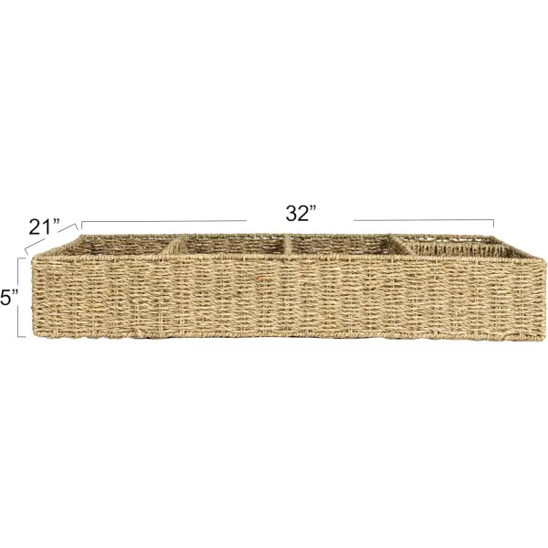 Creative CoOp Natural HandWoven Seagrass Sectional Tray Natural
