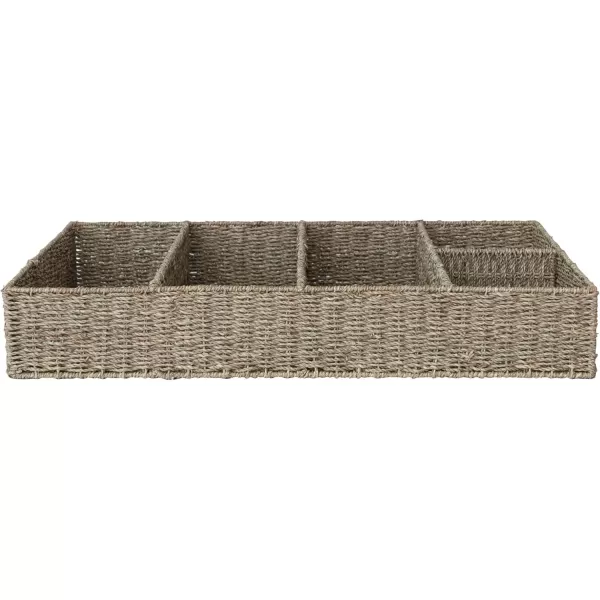 Creative CoOp Natural HandWoven Seagrass Sectional Tray Natural