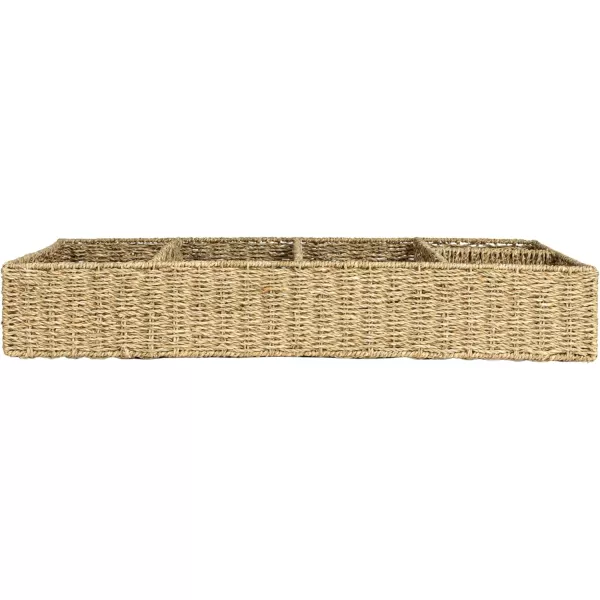 Creative CoOp Natural HandWoven Seagrass Sectional Tray Natural