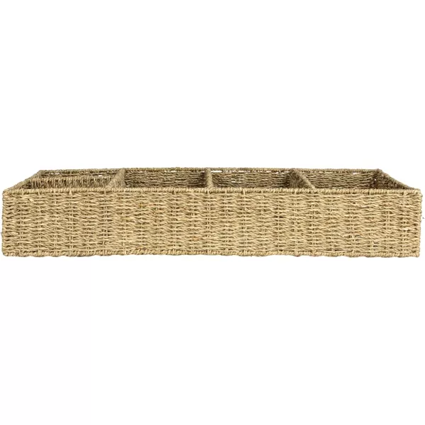 Creative CoOp Natural HandWoven Seagrass Sectional Tray Natural